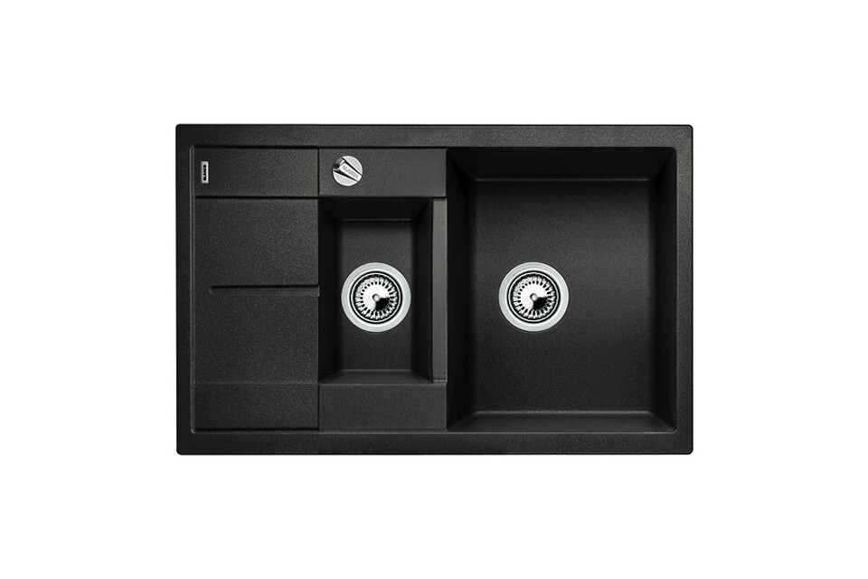 Фото Гранитная мойка Blanсo METRA 6S Compact SILGRANIT PuraDur черный с клапаном-автоматом