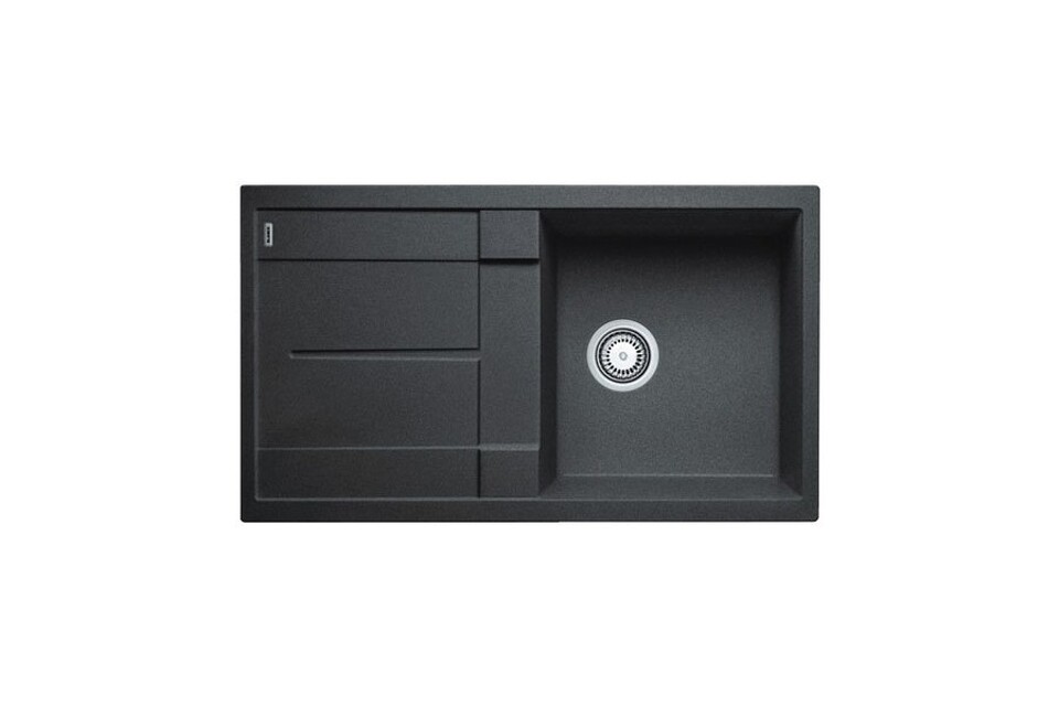 Фото Гранитная мойка Blanсo METRA 5 S SILGRANIT PuraDur антрацит с клапаном-автоматом