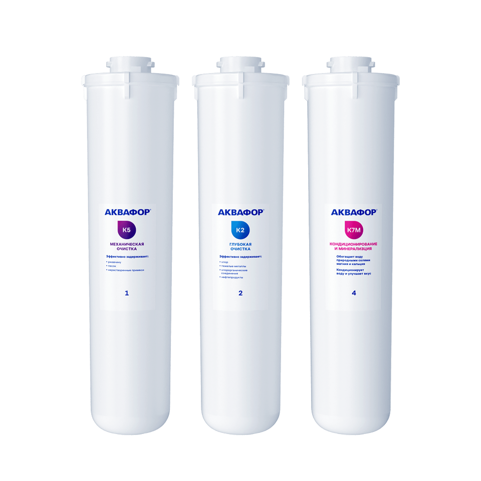 Фото Картридж для фильтра Аквафор Комплект модулей сменных фильтрующих К5-К2-К7М