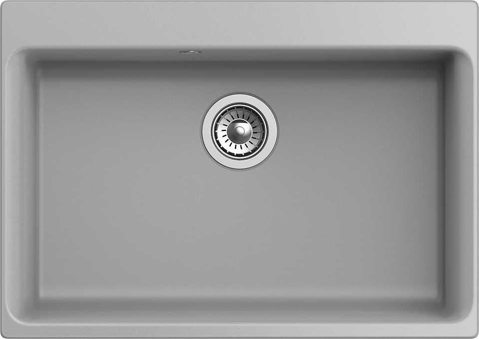 Фото Кварцевая мойка Rivelato AXEL 70 1-чаша 730*520мм grigio metallizzato