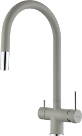 Картинка Rivelato Trevi U-обр. с краном питьевой воды и выдвижной лейкой D-35мм grigio metallizzato cromo