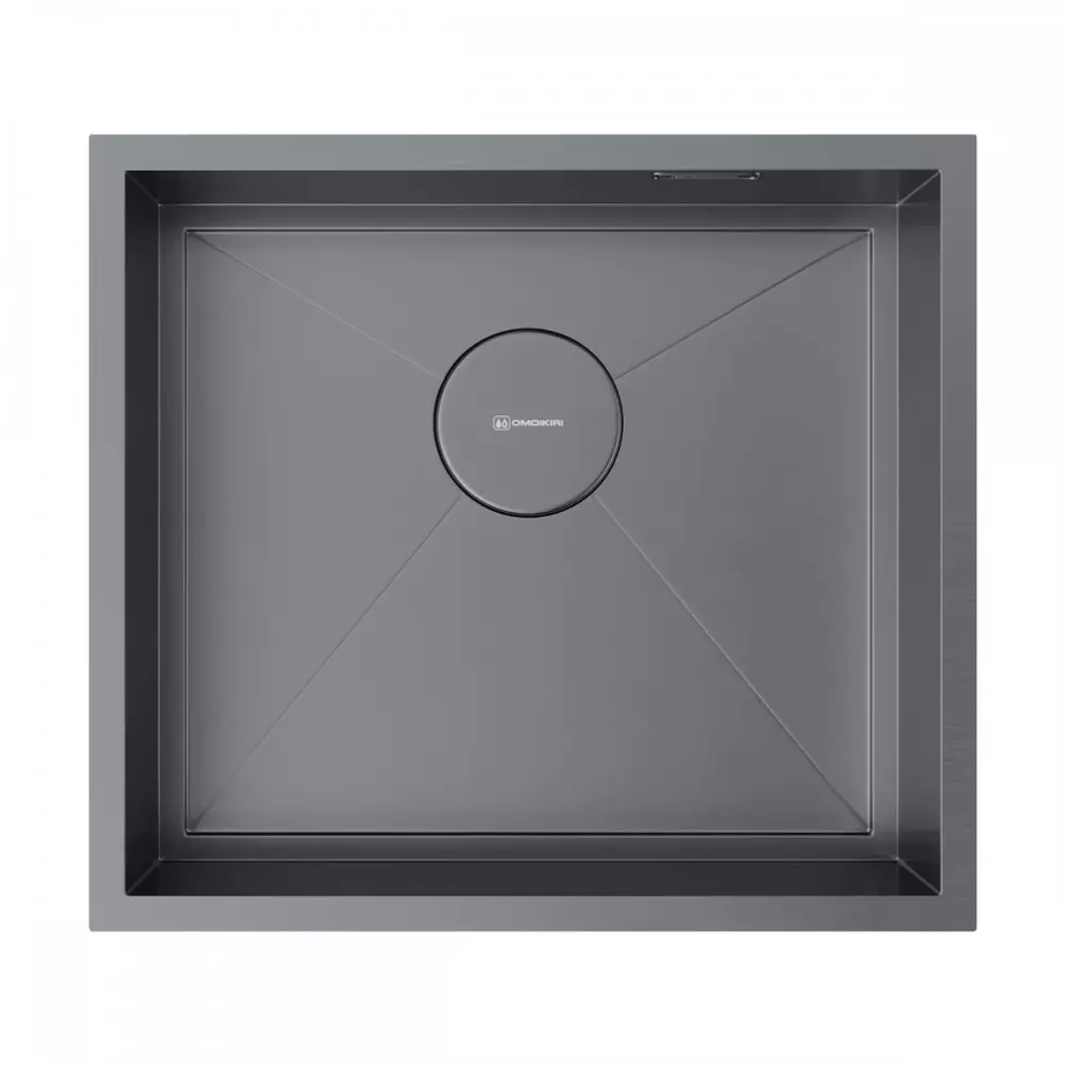 Фото Металлическая мойка Omoikiri Kasen 49-16-INT-GM нерж. сталь/вороненая сталь