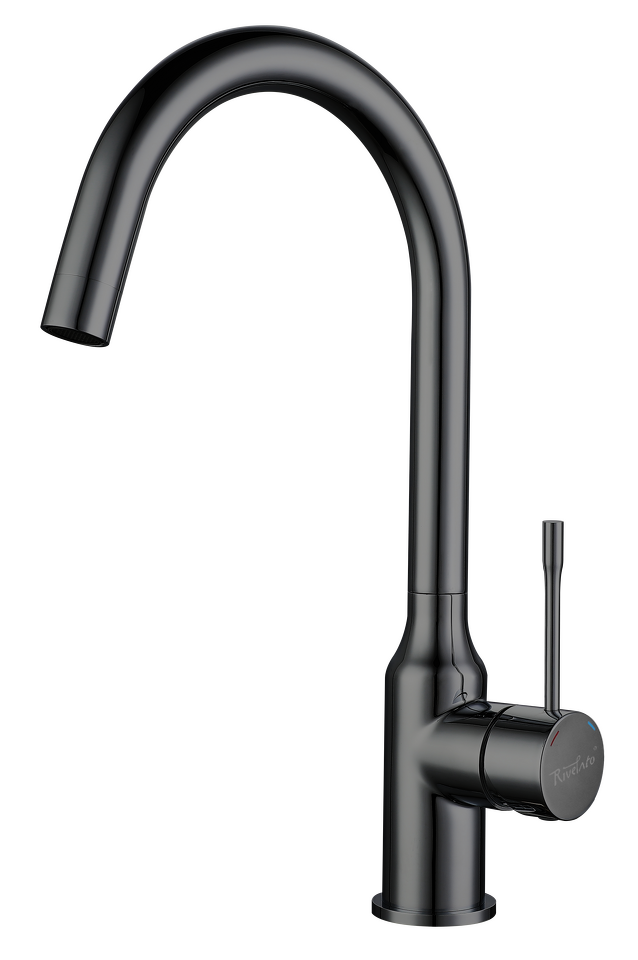 Фото Смеситель для кухни Rivelato Garda U-обр. D-35мм PVD black