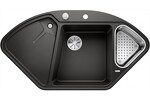 Превью картинка Гранитная мойка Blanсo BLANCODELTA II-F SILGRANIT черный с кл.-авт. InFino #1