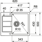 Превью картинка Гранитная мойка Franke SIRIUS S2D 611-62/500 белый #2