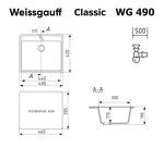 Превью картинка Гранитная мойка Weissgauff WG 49003 Classic Light Grey #2