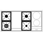 Превью картинка Центр варочный ILVE P12FINE3/SSC нержавеющая сталь (фурн. хром) #2
