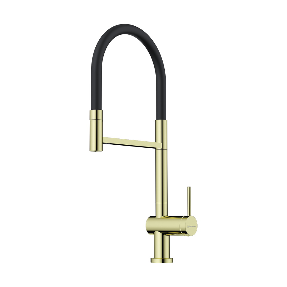 Фото Смеситель для кухни Omoikiri Kanto 2 Plus-SB латунь/светлое золото/черный