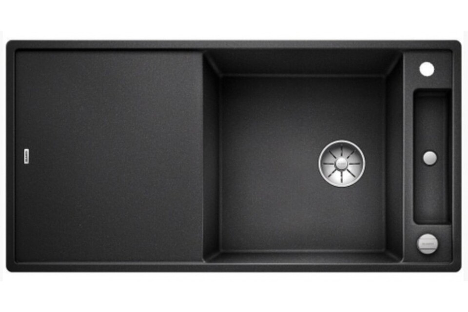 Фото Гранитная мойка Blanсo AXIA III XL 6 S-F SILGRANIT PuraDur антрацит, доска ясень c кл.-авт. InFino