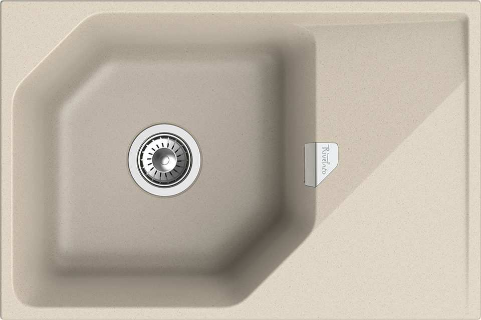 Фото Кварцевая мойка Rivelato LOCUS 75 1-чаш 750*500 beige scuro