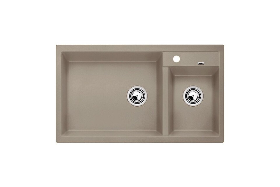 Фото Гранитная мойка Blanсo METRA 9 SILGRANIT PuraDur (чаша слева) серый беж