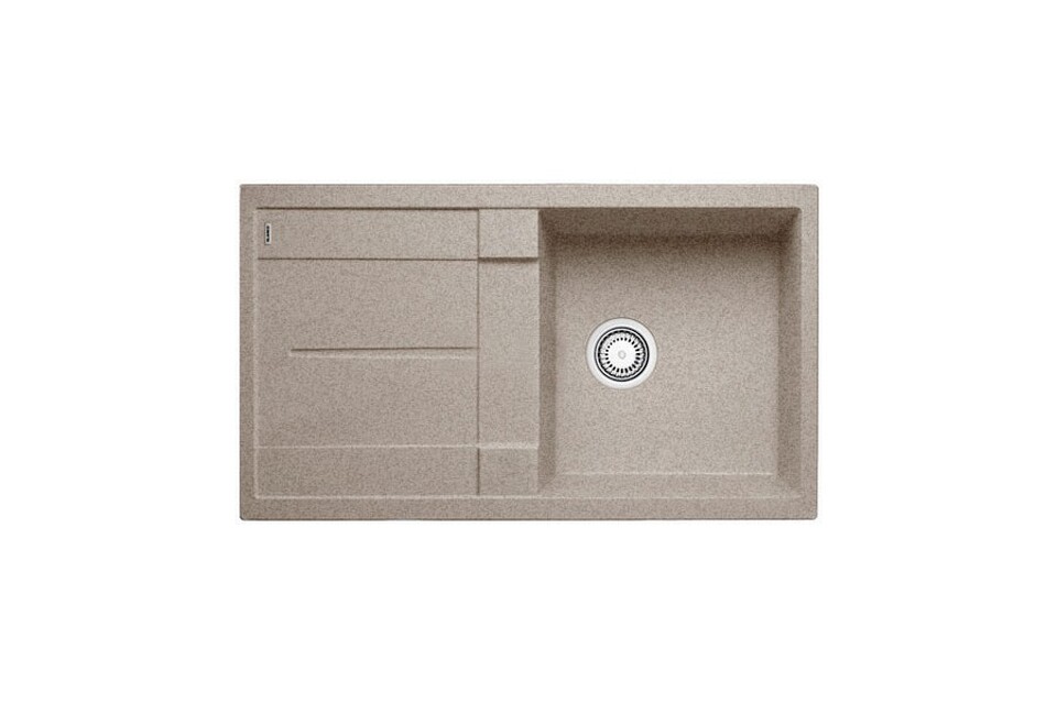 Фото Гранитная мойка Blanсo METRA 5 S SILGRANIT PuraDur серый беж с клапаном-автоматом