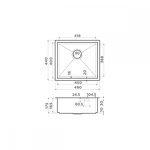 Превью картинка Металлическая мойка Omoikiri Kasen 49-16-INT-GM нерж. сталь/вороненая сталь #2