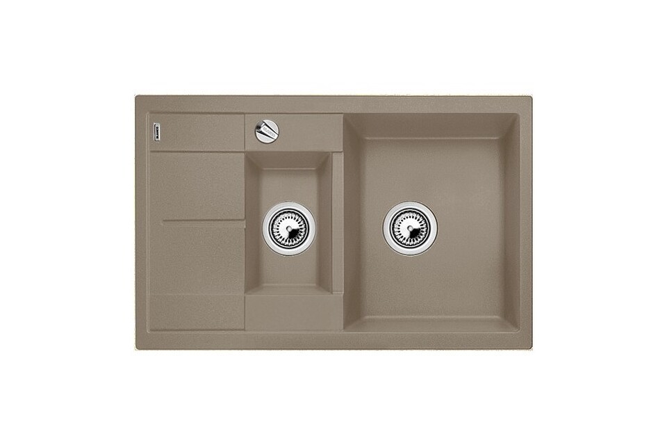 Фото Гранитная мойка Blanсo METRA 6S Compact SILGRANIT PuraDur серый беж с клапаном-автоматом