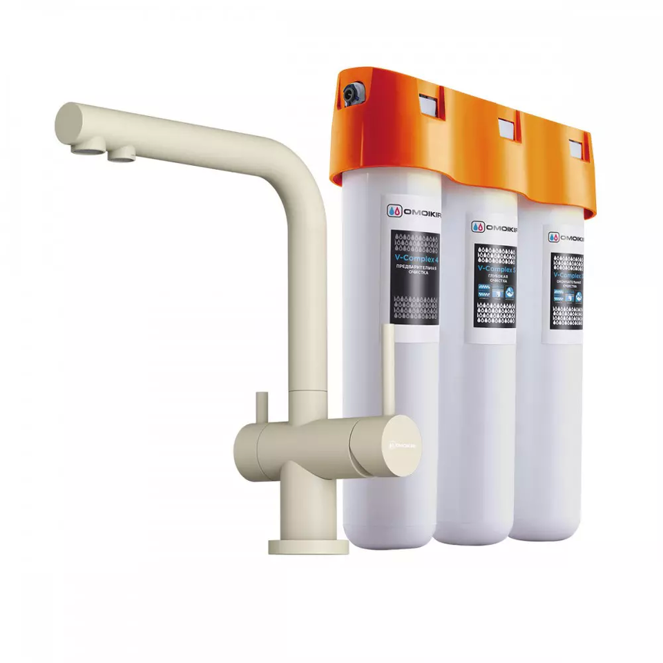 Фото Смеситель для кухни Omoikiri Nagano-BE-P + Pure drop Lite