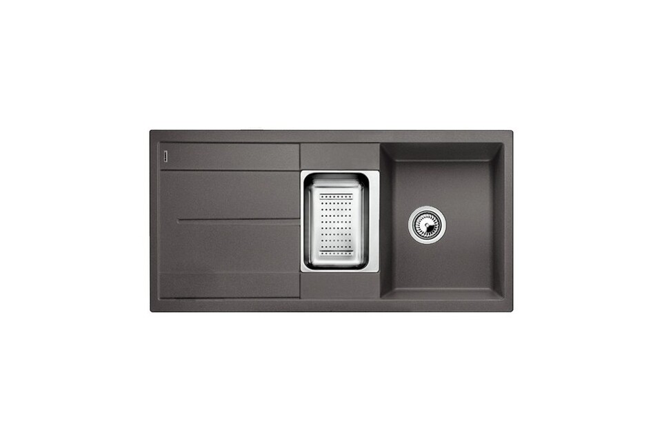 Фото Гранитная мойка Blanсo METRA 6S SILGRANIT PuraDur темная скала с клапаном-автоматом