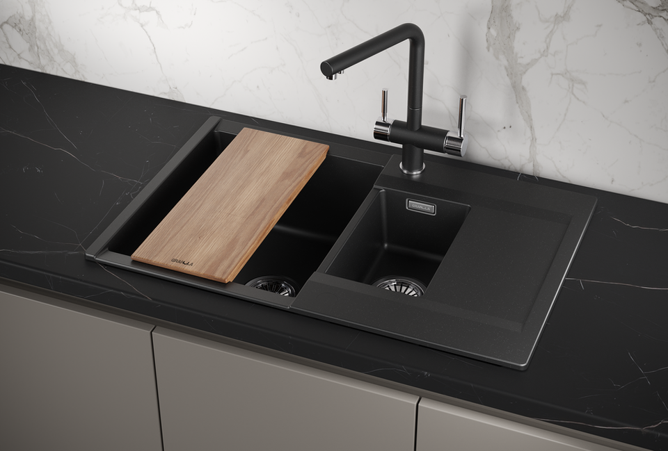 Фото Кварцевая мойка GRANULA 7808, ШВАРЦ