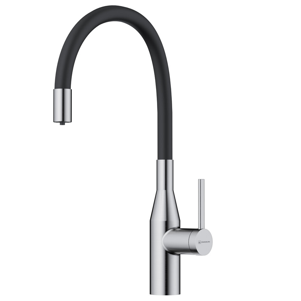 Фото Смеситель для кухни Omoikiri Yatomi 2 Plus BN-BL латунь/нержавеющая сталь/черный