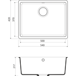 Превью картинка Гранитная мойка Omoikiri Kata 54-U-PA Artgranit/пастила #2
