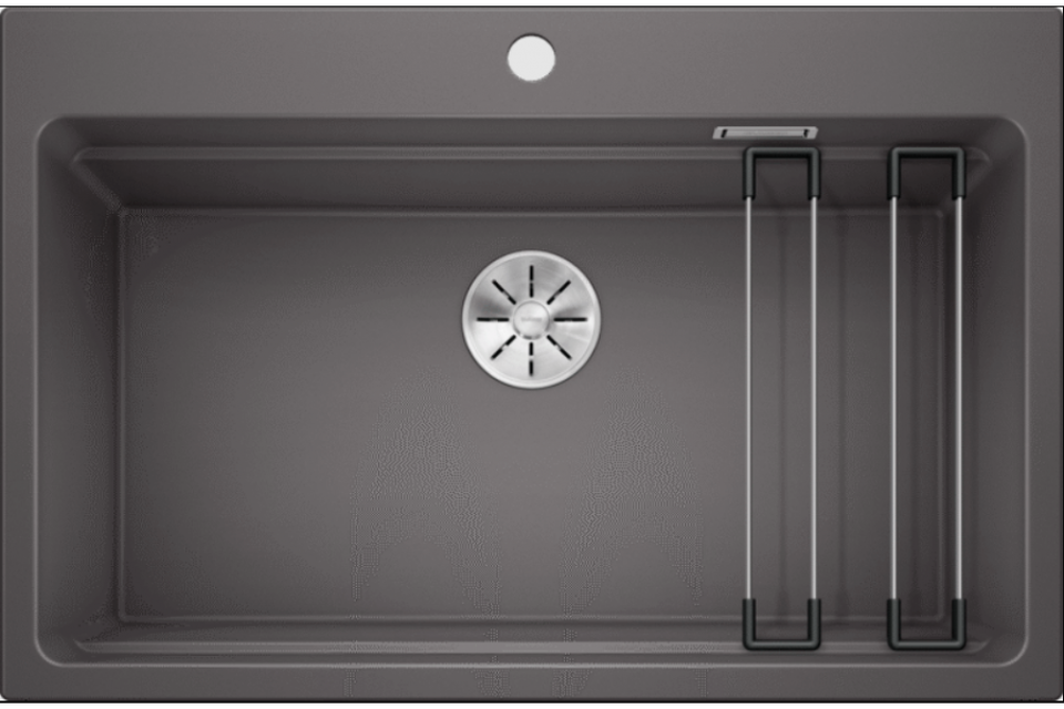 Фото Гранитная мойка Blanсo ETAGON 8 SILGRANIT PuraDur темная скала