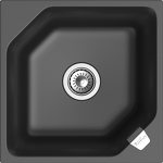 Превью картинка Кварцевая мойка Rivelato LOCUS 50 1-чаш 500*500 antracite #1