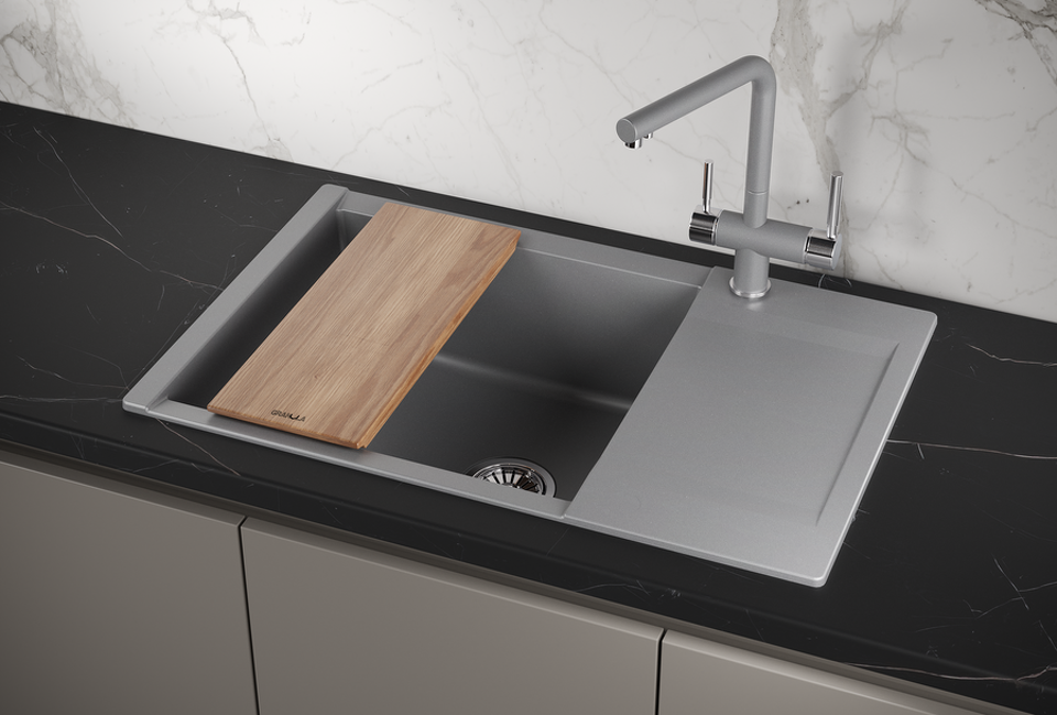 Фото Кварцевая мойка GRANULA 7807, АЛЮМИНИУМ