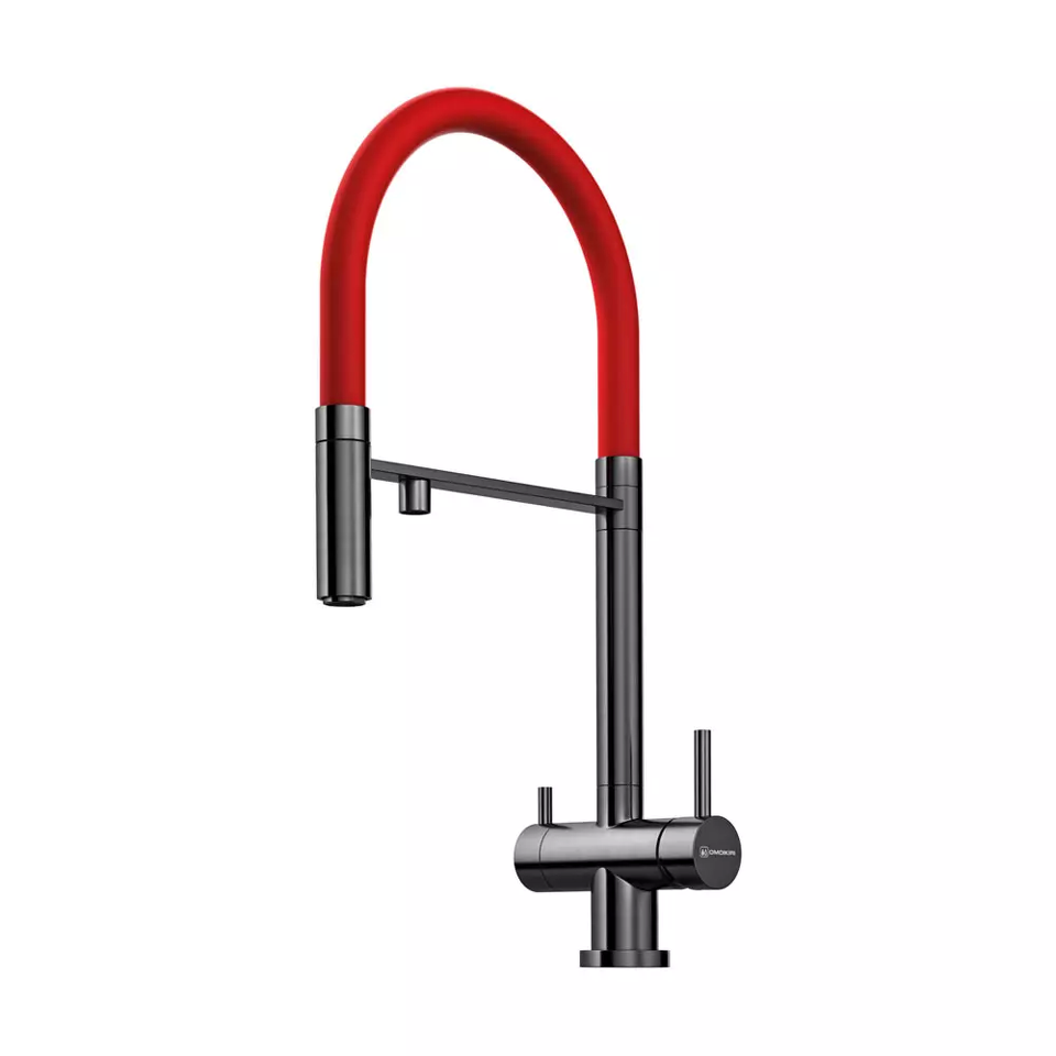 Фото Смеситель для кухни Omoikiri Kanto-GM латунь/вороненая сталь