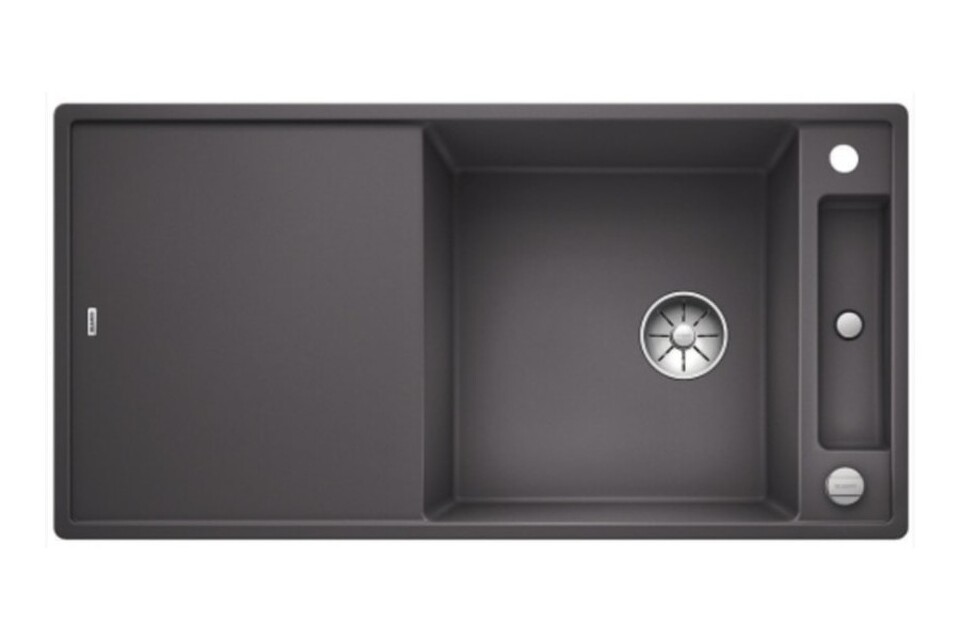 Фото Гранитная мойка Blanсo AXIA III XL 6 S-F SILGRANIT PuraDur темная скала, доска ясень c кл.-авт. InFino