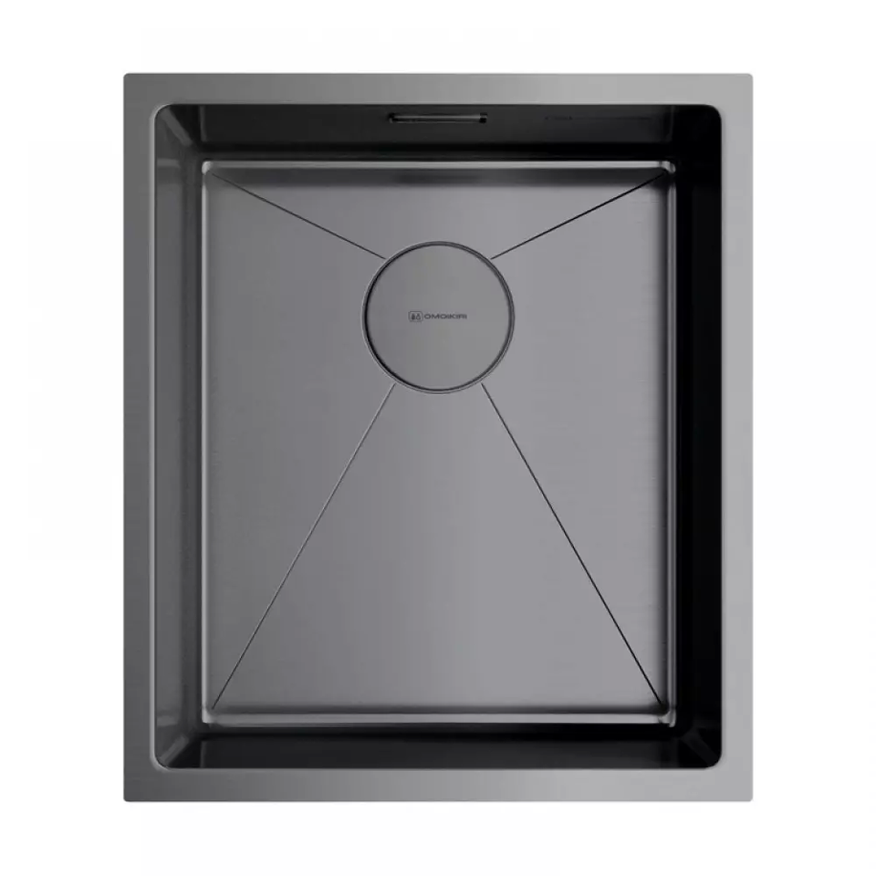 Фото Металлическая мойка Omoikiri Taki 38-U/IF-GM нерж. сталь/вороненая сталь