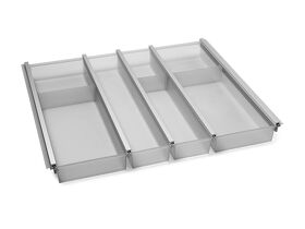 Картинка NinkaPlast Лоток CUISIO PRO для столовых приборов, ширина фасада 600 мм, 495-520х463х55 мм, серый