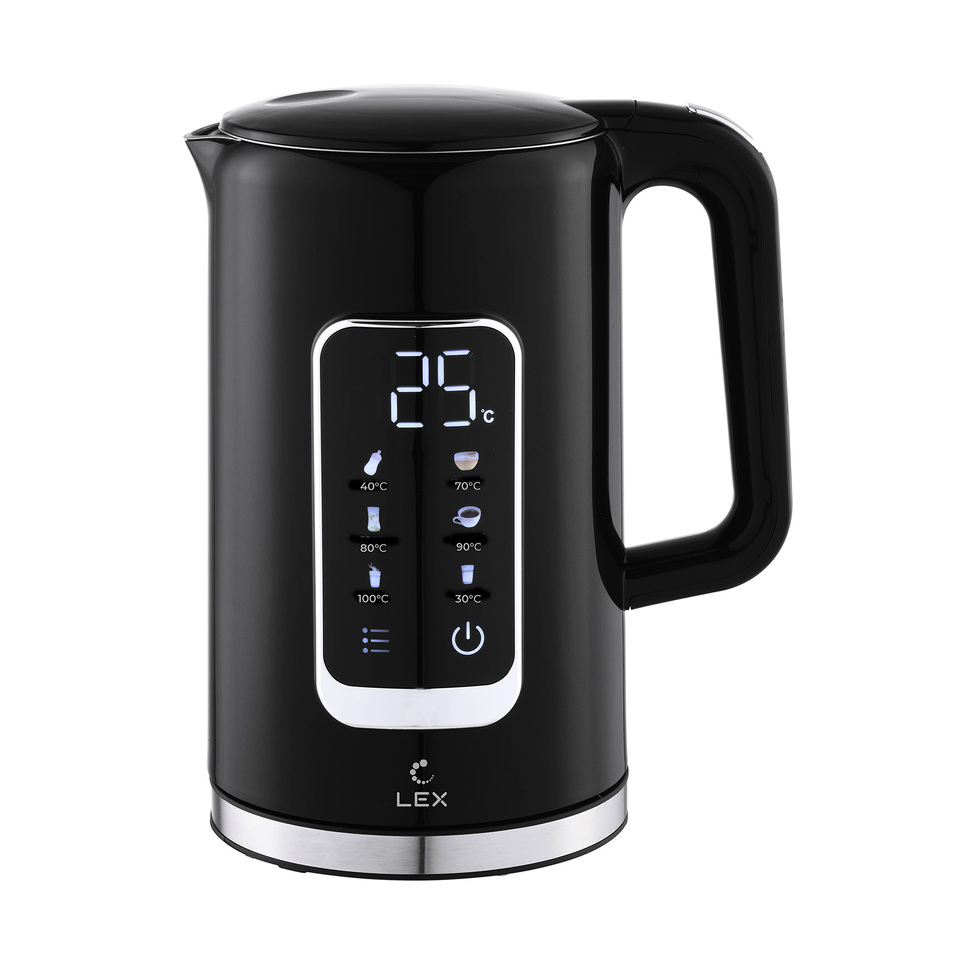 Фото Чайник Lex LXK 30025-2, чайник стальной с двойнами стенками ( черный)
