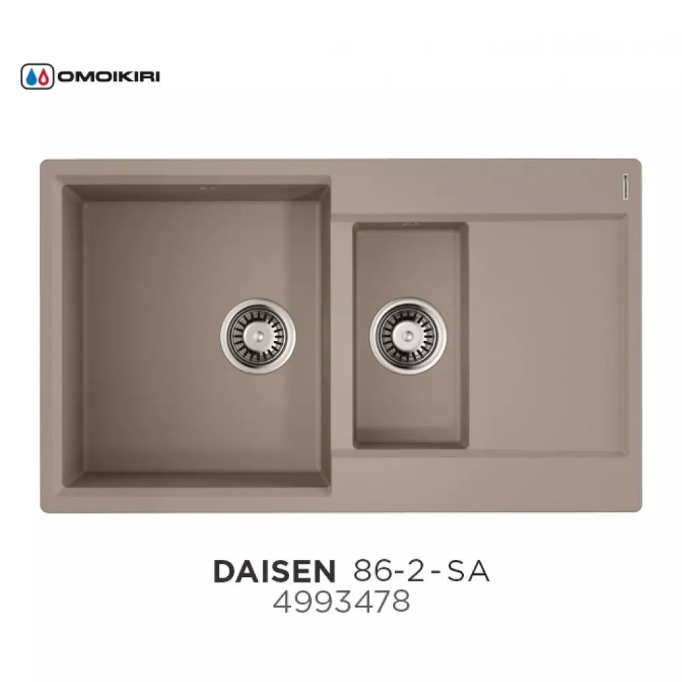 Фото Гранитная мойка Omoikiri Daisen 86-2-SA Artgranit/бежевый