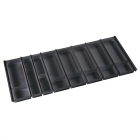 Картинка NinkaPlast Лоток CUISIO PRO для столовых приборов, ширина фасада 1200 мм, 1095-1120х473х55 мм, черный