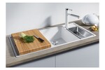 Превью картинка Гранитная мойка Blanсo AXIA III 6 S SILGRANIT PuraDur темная скала чаша справа, разделочный столик ясень c кл.-авт. InFino #2