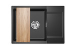 Превью картинка Кварцевая мойка GRANULA 7003, ШВАРЦ #4