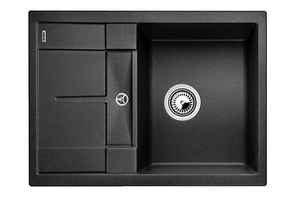 Фото Гранитная мойка Blanсo METRA 45S Compact SILGRANIT PuraDur антрацит, с клапаном-автоматом