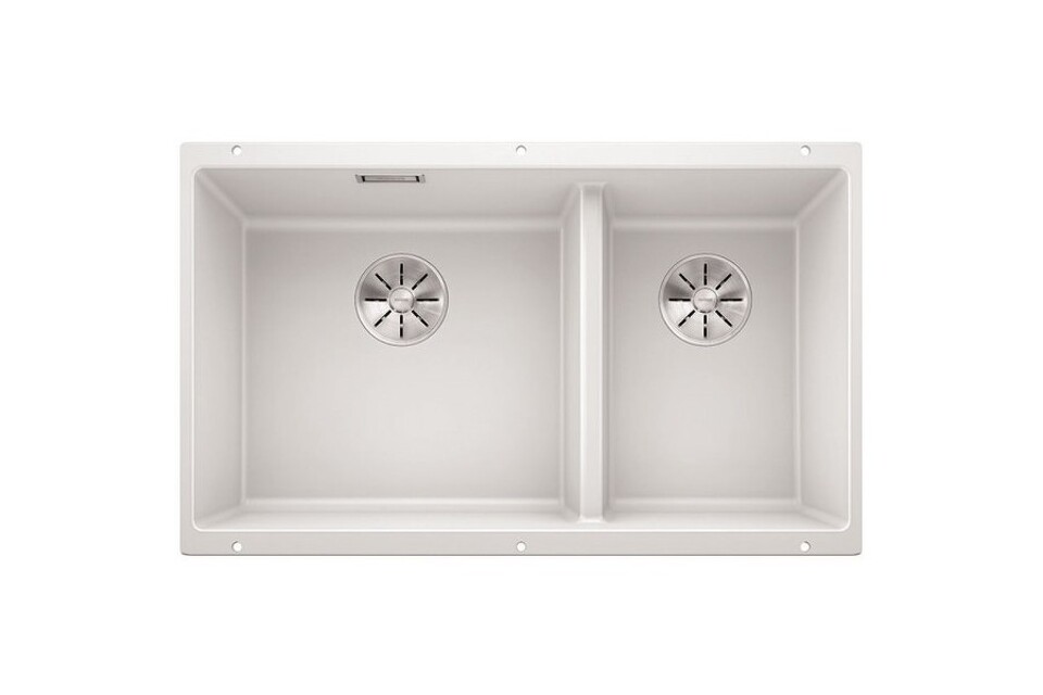 Фото Гранитная мойка Blanсo SUBLINE 430/270-U SILGRANIT PuraDur белый c отв.арм. InFino