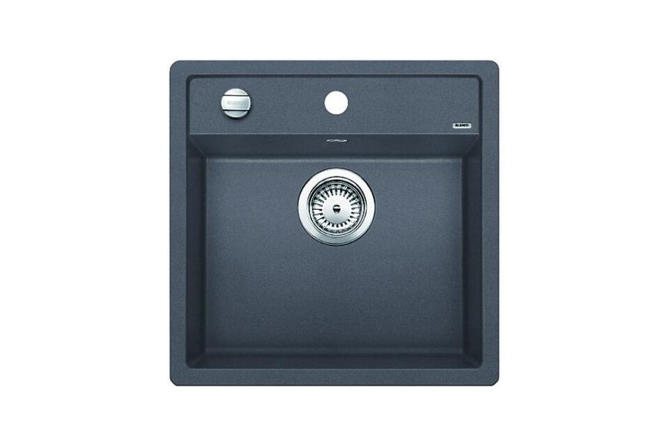 Фото Гранитная мойка Blanсo DALAGO 5-F SILGRANIT PuraDur темная скала с клапаном-автоматом