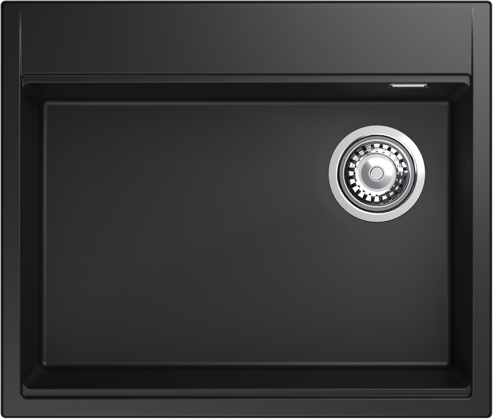 Фото Гранитная мойка Rivelato TESORO 605-R 1-чаш 600*510 nero