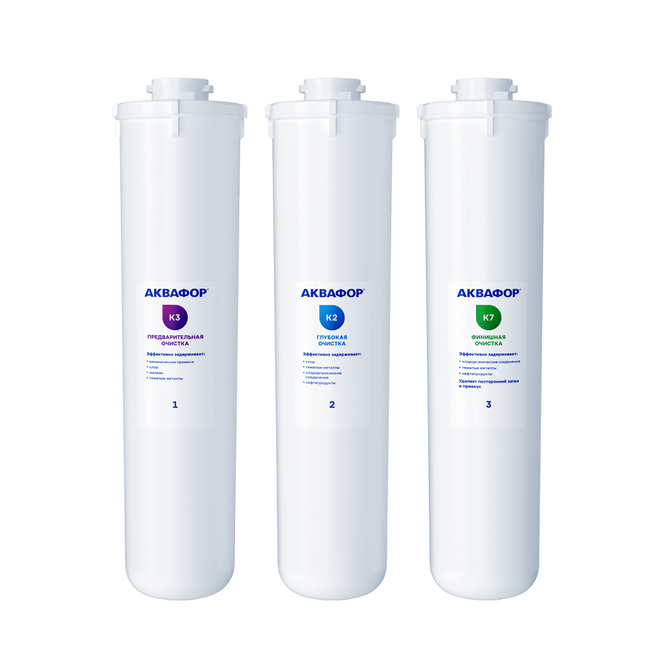 Фото Картридж для фильтра Аквафор Комплект модулей сменных фильтрующих К3-К2-К7