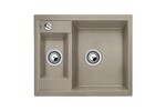 Превью картинка Гранитная мойка Blanсo METRA 6 SILGRANIT PuraDur серый беж с клапаном-автоматом #1