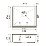 Превью картинка Металлическая мойка Omoikiri Kasen 53-26-INT-IN нерж. сталь/нержавеющая сталь #2