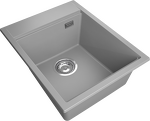 Превью картинка Гранитная мойка Rivelato TESORO 405 1-чаш 400*510 grigio metallizzato #2