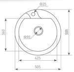 Превью картинка Гранитная мойка Zigmund & Shtain KREIS 505F Млечный путь #3