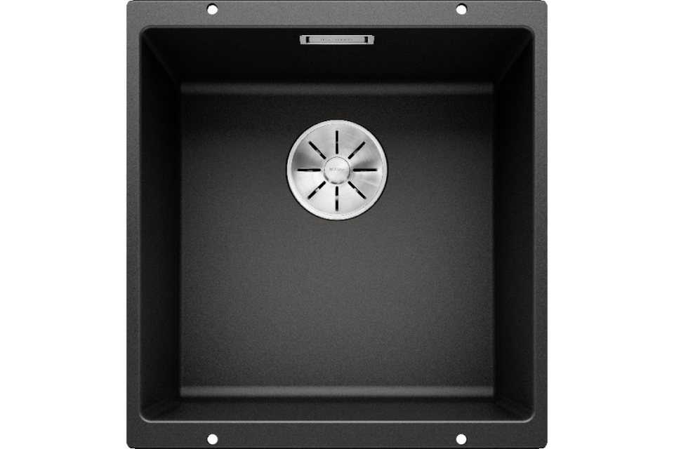 Фото Гранитная мойка Blanсo SUBLINE 400-U SILGRANIT PuraDur черный с отв.арм. InFino