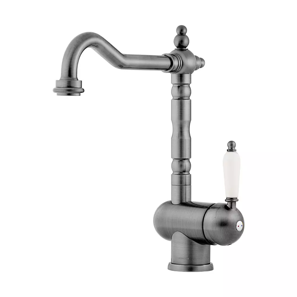 Фото Смеситель для кухни Omoikiri Kyoto 2 Plus-SI латунь/античное серебро