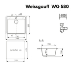 Превью картинка Кварцевая мойка Weissgauff WG 58008 Anthracite #3
