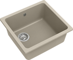 Превью картинка Кварцевая мойка Rivelato BERKANA 45 подст.монтаж 1-чаш 485*455 beige scuro #2