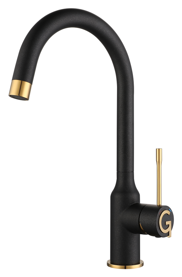 Фото Смеситель для кухни Rivelato Garda U-обр. D-35мм antracite/oro