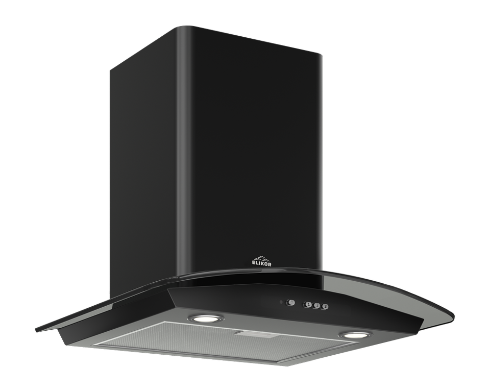Фото Т-образная вытяжка  Elikor Аметист 50П-430-К3Д черный/тонир